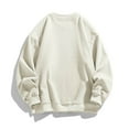 thumbnail image 4 of Sweatshirts For Men Fashion Loose Turtleneck Solid Color Polar Fleece Hoodless Mens Workout Clothing,White,2XL, 4 of 4