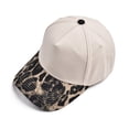 thumbnail image 5 of Yigetop Vintage Canvas Snapback Hat Adjustable 2 Tone Cap for Men Women Leopard Print Contrast Trucker Baseball Cap Beige One Size, 5 of 6