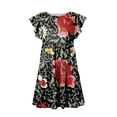 thumbnail image 6 of Pop Seller Summer Beach Dress For Women Casual Round Neck Tunic Ruffle Short Sleeve A-Line Tiered Babydoll Dress Flowy Mini Dress Red 2XL, 6 of 7