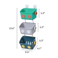 thumbnail image 2 of ZHAOCHENG Cesta organizadora de almacenamiento de juguetes de baño, 3 capas, diseño de robot colorido, para montar en la pared, para ducha de niños, con ganchos para champú, 2 of 5