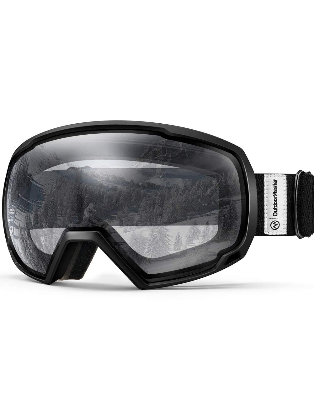 OutdoorMaster OTG Ski Goggles Black Clear Lens