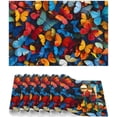 thumbnail image 4 of Placemats Set of 4 Heat-Resistant Rectangle Place Mats Vintage Art Butterfly Washable Plastic PVC Dining Table Mat Non-Slip Wipeable Woven Vinyl Placemat for Kitchen Patio Table Decor, 4 of 7