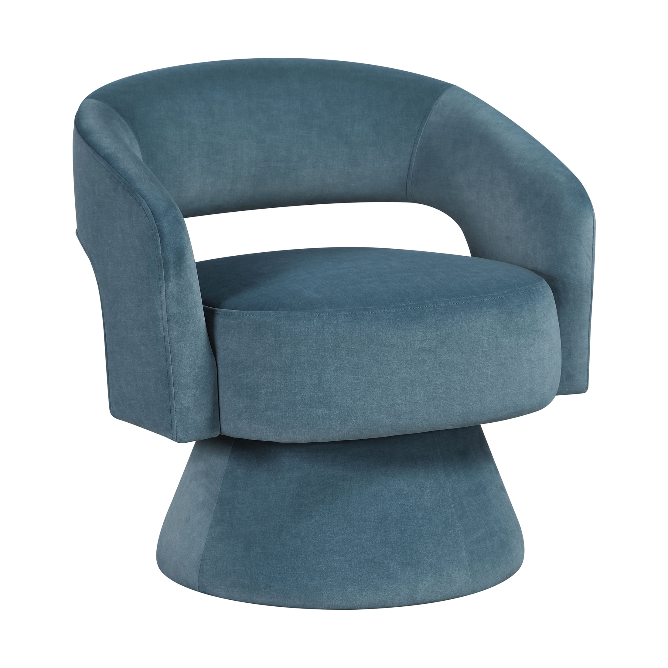 OakvillePark Alderwyn Velvet Swivel Chair with Round Base, Dark Teal
