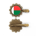thumbnail image 1 of Madagascar África país bandera nacional Tocado de pieza de pelo de horquilla de flor de metal vintage, 1 of 3
