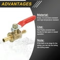 thumbnail image 4 of 4Pack Brass Water Mini Ball Valve Shut Off Switch, 5/16" Hose Barb x 5/16" Hose Barb, 180 Degree, 4 of 7