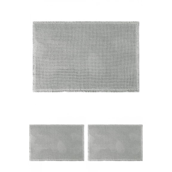 Unique Bargains 3 Pcs Washable Thick Rugs Grey 17" x 24"/18" x 30"/24" x 36"