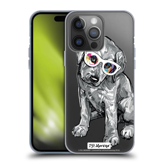 Head Case Designs Officially Licensed P.D. Moreno Black And White Dogs Labrador Retriever Soft Gel Case Compatible with Apple iPhone 14 Pro