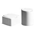 thumbnail image 1 of EeaseCA 2pcs Mini Storage Box Dustproof Cotton Swabs Container Portable Sundries Organizer Plastic Sealing Case with Pressing Cover for Home Desktop (White, Square, Round), 1 of 8