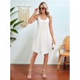 thumbnail image 4 of Women's Cover Up Dresses Eyelet Loose Sleeveless Sundresses Tank Dress for Summer Casual White XXL, 4 of 10