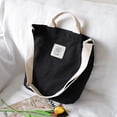 thumbnail image 4 of Bolso de lona para mujer, bolso de compras para el trabajo, el colegio y el ocio, color negro, 4 of 5