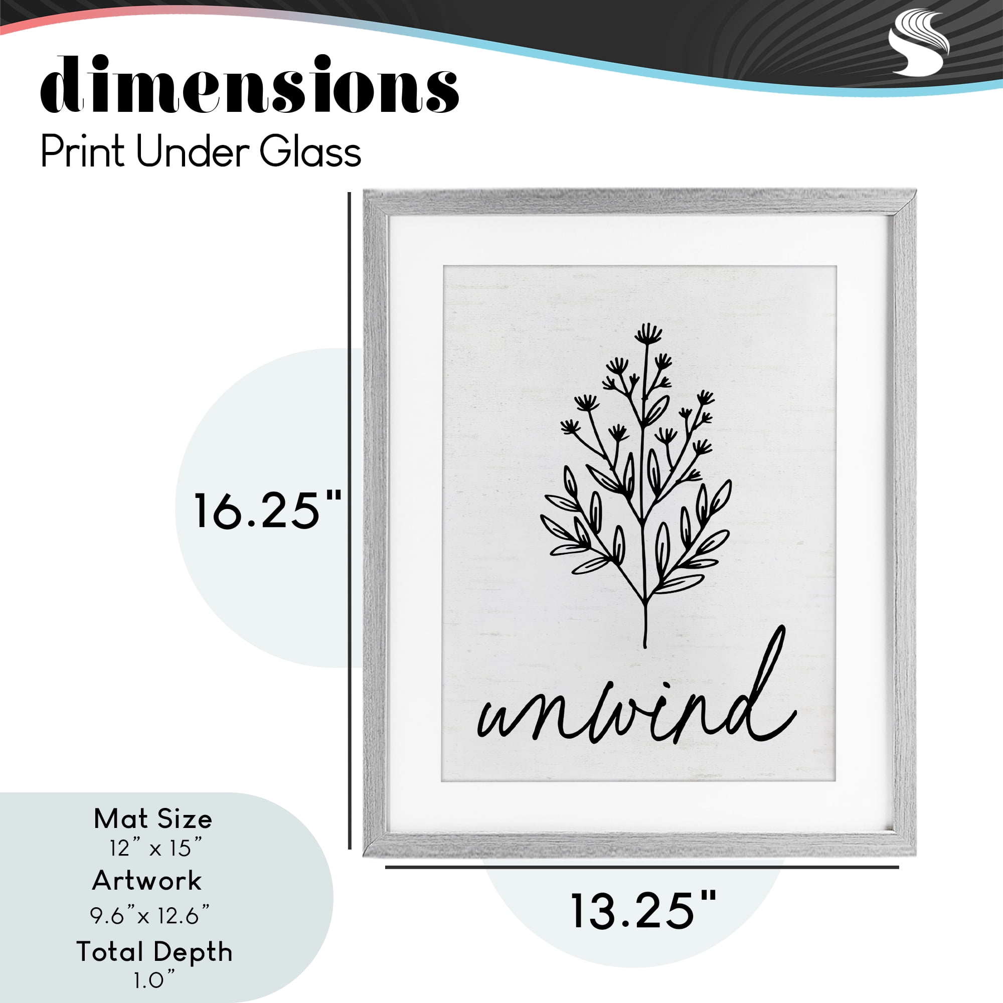 Bathroom Herb Unwind Gray Framed Print Under Glass, design by Lettered and Lined