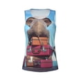 thumbnail image 4 of Xecao Elephant Sits print women's scoop neck, loose-fit workout tank tops for the gym., 4 of 9