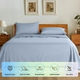 thumbnail image 4 of SONORO KATE Bed Sheets Set, 1800 Series Microfiber Deep Pocket 3 Pieces Luxury Soft Sheet Set, Twin XL, Sky Blue, 4 of 7
