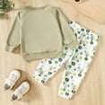 thumbnail image 6 of Gerichy Toddler Baby Boy Clothes Fall Winter Outfit, Toddler Baby Boy Girl St. Patrick's Day Outfit Four Leaf Embroidery Long Sleeve Sweatshirt Top And Pants Set, 6 of 9