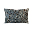 thumbnail image 4 of Plutus 20" x 20" Flower Velvet Paisley Luxury Throw Pillow in Blue, 4 of 8