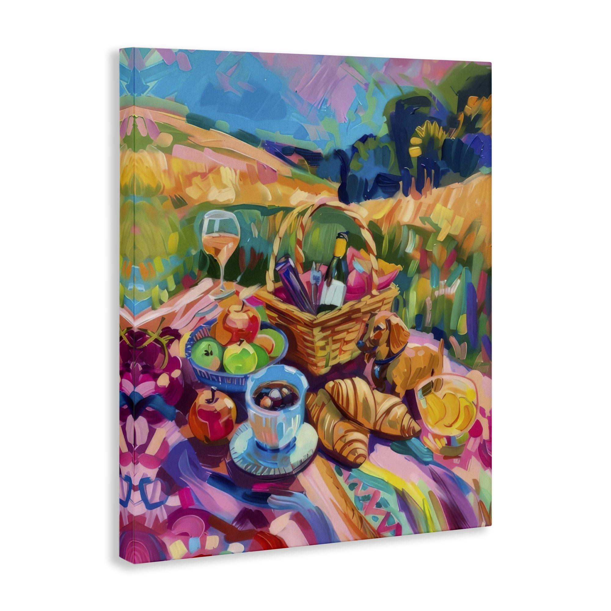 Stupell Industries Bright Impressionist Picnic Food & Beverage Painting Wrapped Canvas Art Print Wall Art, 16 x 20