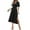 Black, variant on Women's Bridesmaid Dresses Flutter Sleeve V Neck Empire Waist Slit Midi Dress Wedding Guest Formal Dress