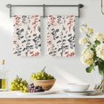 thumbnail image 3 of Grey Red Botanical Kitchen Towels Set of 4, Rustic Country Spring Floral Summer Leaf Absorbent Dish Towels for Kitchen, Microfiber Hand Towel, Quick Drying Tea Towel for Cleaning Dishcloths, 3 of 7
