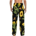 thumbnail image 3 of Uemuo Bees and Sunflowers Pattern Men's Wide Leg Palazzo Lounge Pants with Pockets Light Weight Loose Comfy Casual Pajama Pants-Small, 3 of 9