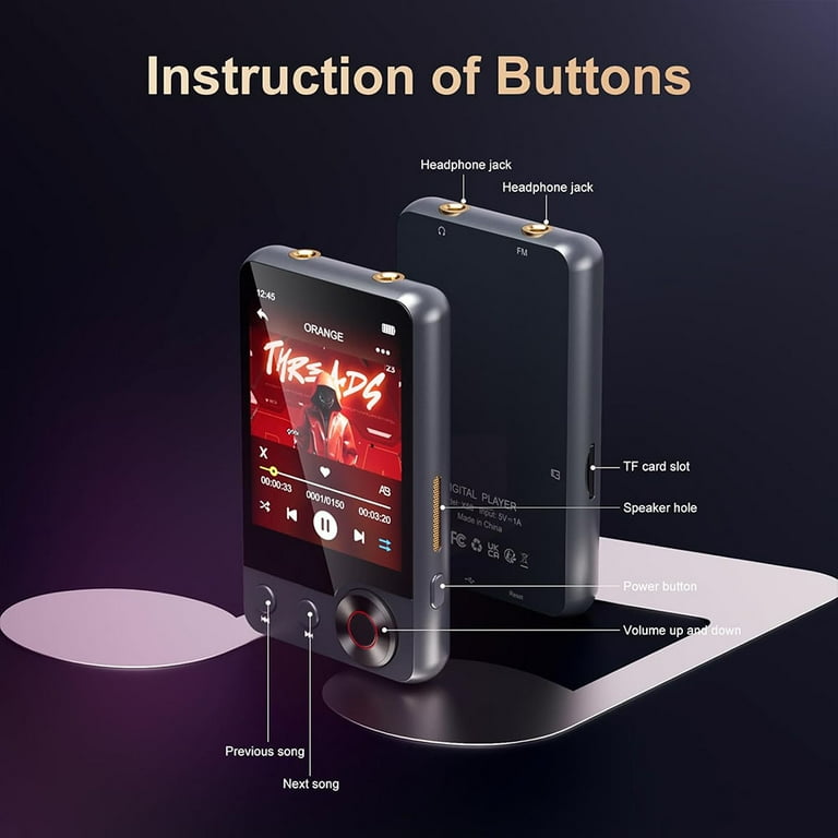 128GB MP3 Player with Bluetooth, Oilsky 2.4