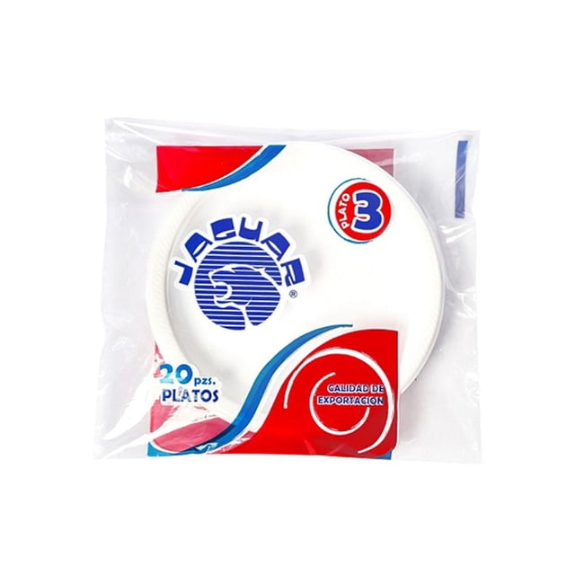 Pack de 25 Plato desechable Jaguar pastelero # 3 de 20pzas Jaguar # 3 de 25pzas