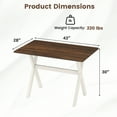 thumbnail image 3 of Gymax Table à Manger avec Cadre en X Texture Grain de Bois Table d'Appoint, 3 of 10