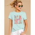 thumbnail image 2 of Floral Mama Shirt Mother's Day Flower Design Casual Short Sleeve Shirt ( X-Large, Mint), 2 of 4