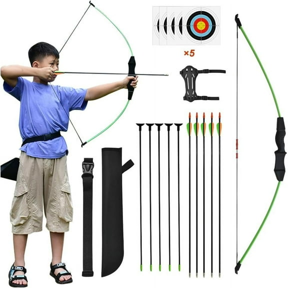 AMEYXGS Archery Bow and Arrow for Kids, Beginner, Youth Target, Practice and Recreation