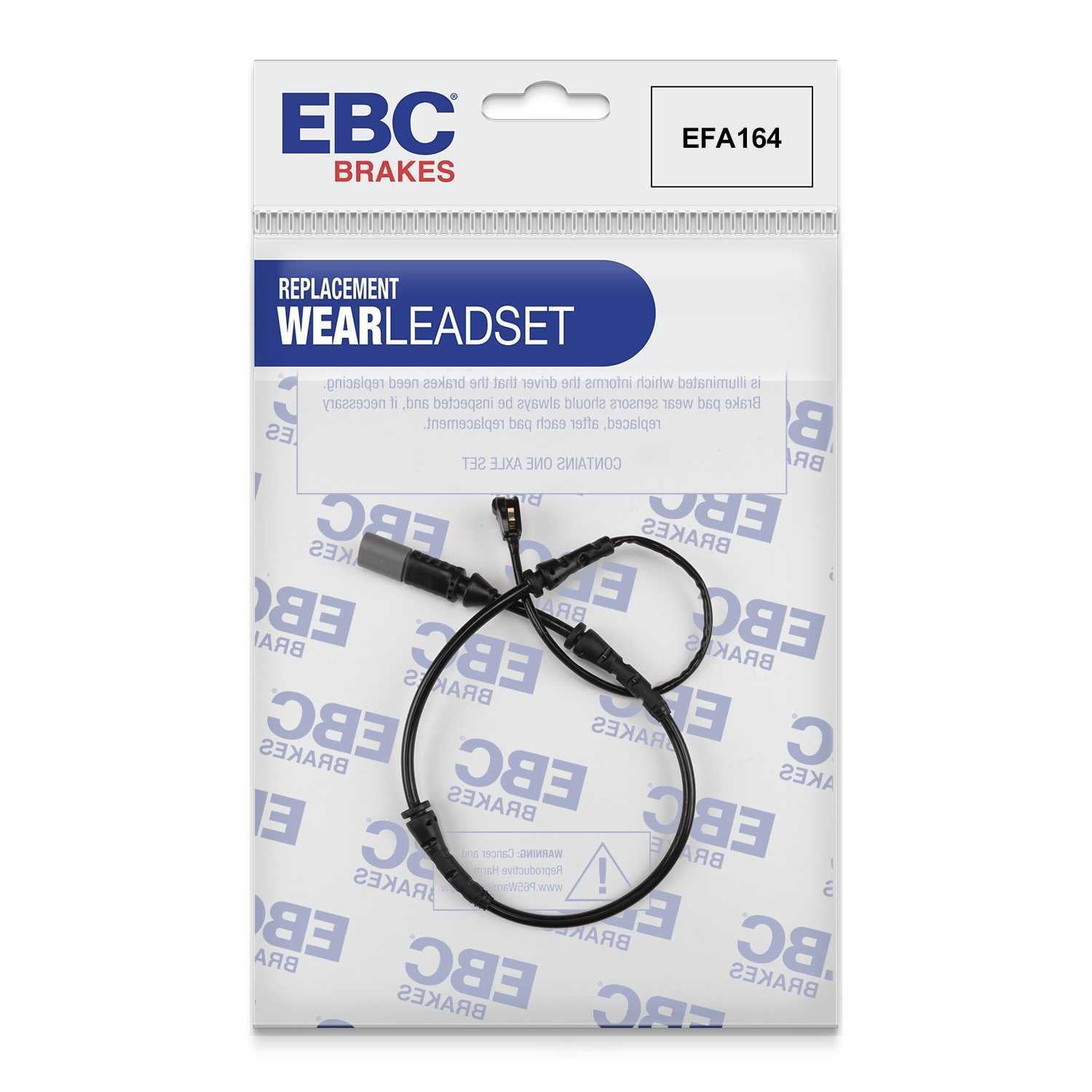 EBC Brakes EFA164 Brake Wear Lead Sensor Kit, For FMSI Pad No. D1609 380mm Dia. 30mm Thick