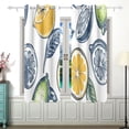 thumbnail image 2 of Lemon Or Leaves Curtains Black Out 63 Inch Length Curtains for Sliding Glass Doors Bedroom Living Room 2 Panels Set, 2 of 5