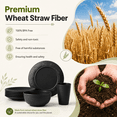 thumbnail image 3 of Homienly Dish Set for 8 40PCS Black Wheat Straw, Lightweight Unbreakable Plate and Bowl set, BPA Free, Stackable, Microwave and Dishwasher Safe for Home, Dorm and Travel, 3 of 7
