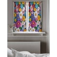 thumbnail image 5 of Colorful Spring Floral Tier Curtains 45 Inch Length,Sheer Curtains for Bedroom Living Room Window Modern Oil Painting Flowers Rod Pocket Drapes Kitchen Curtains Small Half Window 27.5"x45" 2 Panels, 5 of 6