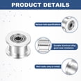 thumbnail image 3 of 5 Pcs 2GT Idler Pulley Toothless 3mm Bore for 6mm Width Belt Silver, 3 of 6