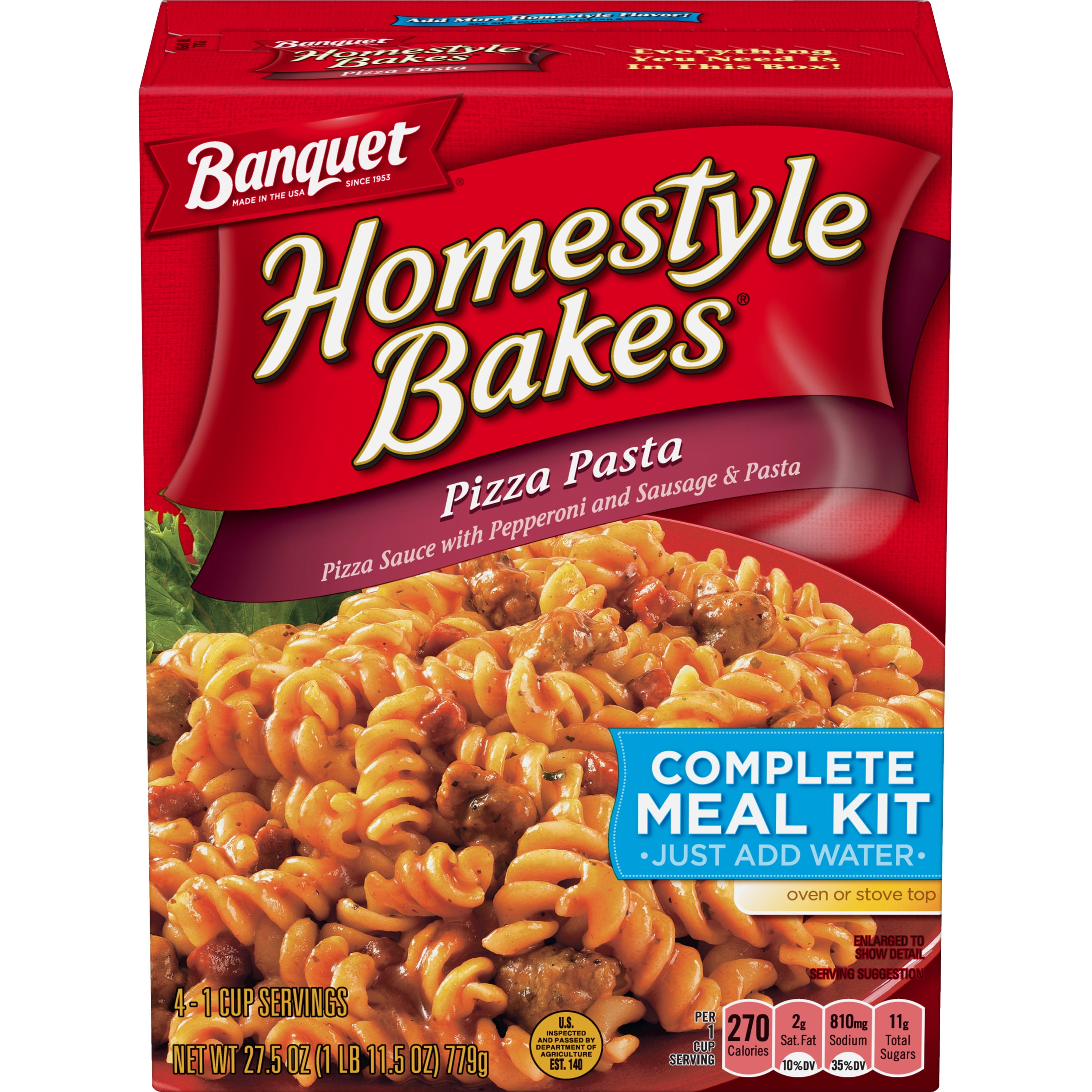 Banquet Homestyle Bakes Pizza Pasta Meal Kit 27.5 Ounce
