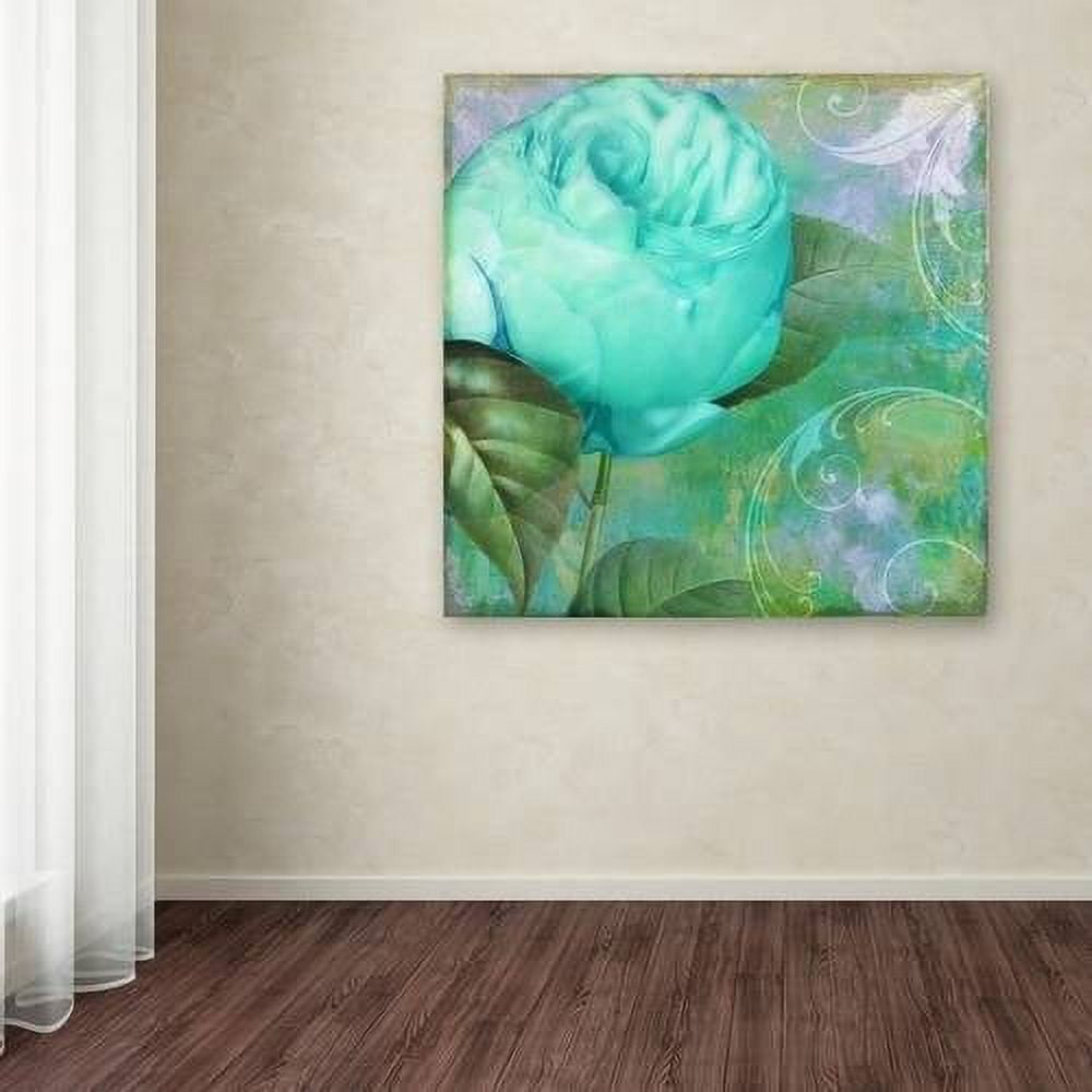 Trademark Fine Art "Aqua Rose I" Canvas Art by Color Bakery