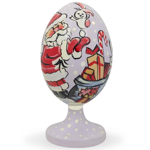 Santa with Bunny Wooden Figurine