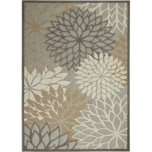 HomeRoots 6 x 9 ft. Natural & Gray Indoor & Outdoor Area Rug - 6' x 9'
