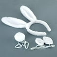 thumbnail image 2 of Bunny Rabbit Ensemble de Costume, Serre-Tête Oreilles Nœuds Papillon Queue Ensemble, Accessoires de Costume d'Halloween (Blanc), 2 of 7