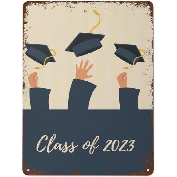 Tin Sign 12x16 Inch Graduation Decorations 2023 Graduation Gifts For Friends Funky Abstract Poster Antique Rustic Decorations Sign Metal Quote Plaque Coffee Minimalist Style Retro Decor Novelty