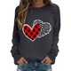 thumbnail image 1 of Gibobby Temperamento Pullover Top Sudadera con gráfico de San Valentín para mujer, de cuello redondo informal, camisa holgada, Tops ligeros (Gris, S), 1 of 4