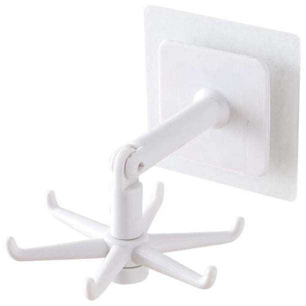 Gancho De Cocina Autoadhesivo Giratorio De 360 ° Gancho De 6 Garras Sin Perforaciones Estante De Pared Gancho De Almacenamiento De Viscosa Sin Rastro Para El Hogar Cocina Baño Yuarrent HA045468-02