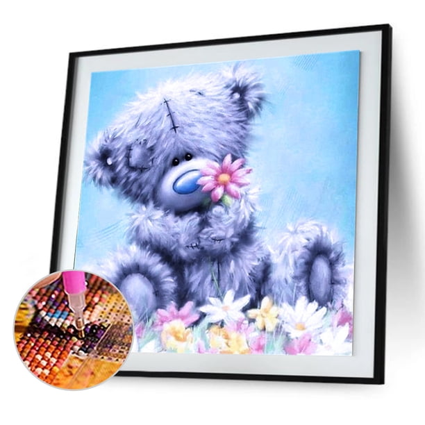 Cuadros Decorativos 5D DIY diamante pintura oso dibujos animados completo redondo taladro mosaico arte imagen Rhinest Wdftyju embutido en tela