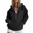 thumbnail image 1 of Flixy Sweat à Capuche Grande Taille pour Femmes, Imprimé Citrouille, Manches Longues, Noir, Automne, Rouge Brique TG, 1 of 4