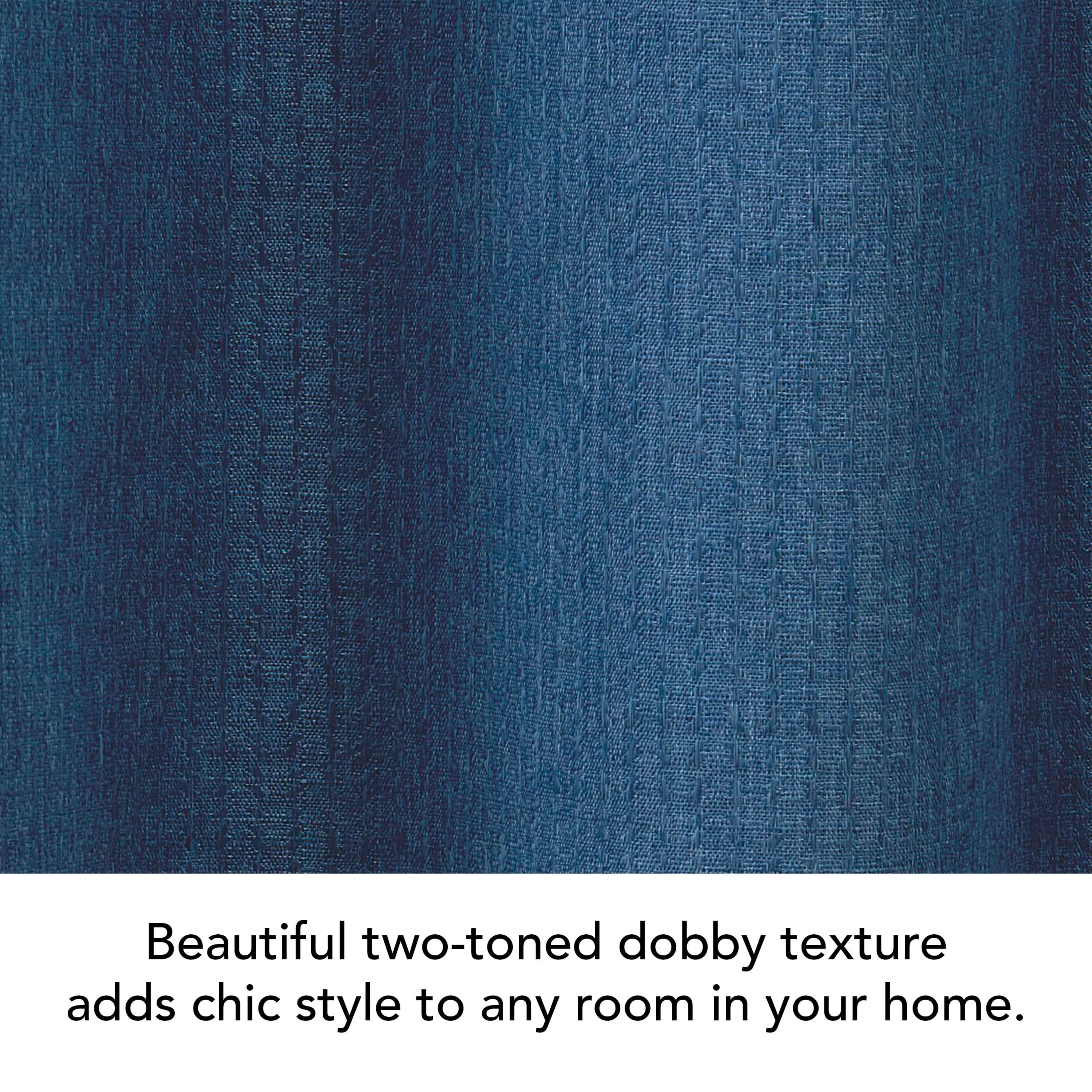 Chyna Blackout Window Curtain Panels with Tiebacks, Grommet, Blue, 50" x 108"