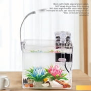 BESTSKY Fish Tanks,360° Viewing Experience Small Fish Tank,Chamfered Edges Aquarium,Size1