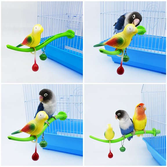 LIFKOME Bird Perch Toy Set with Plastic Material for Chewing, Standing, and Interactive Play for Pet Birds