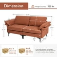 thumbnail image 4 of Costway Modern Loveseat Fabric 2-Seat Sofa Couch for Small Space w/ Metal Legs Rust Red, 4 of 10