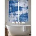 thumbnail image 5 of Abstract Mottled Design Sheer Curtains 72 Inches Long 2 Panels Vintage Blue White Gradient Light Filtering Semi Sheer Window Curtains Drapes for Bedroom Living Room 52"x72", 5 of 7