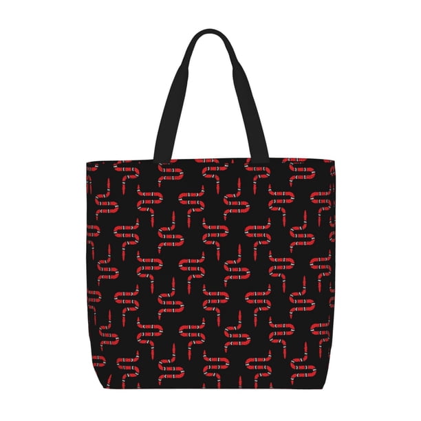Balery Red Snake Bolsa de Mano para Mujeres con Cremallera, Bolsa de Gimnasio con Compartimentos, Bolsa para Laptop, Bolsa para Trabajo