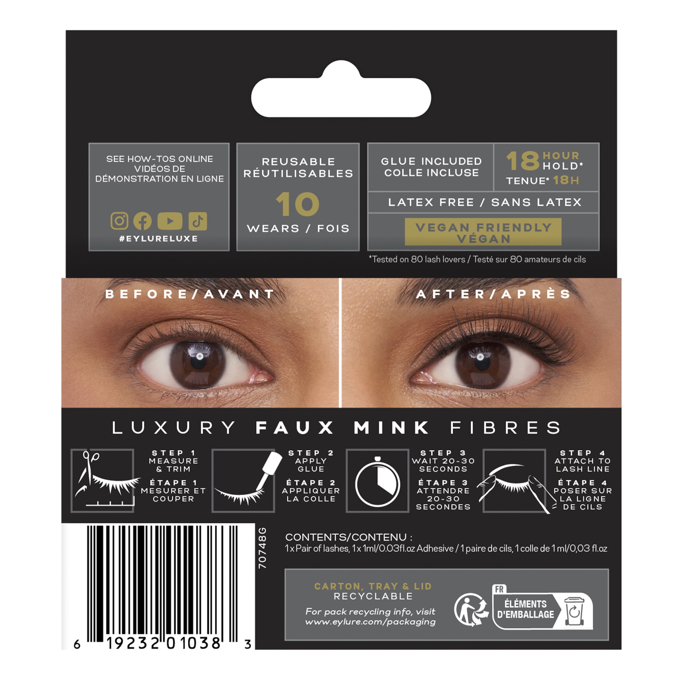 Eylure Luxe Comfort Faux Mink False Eyelashes, Magnificent